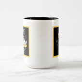 schattige kipliefhebbers voegen monogram toe tweekleurige koffiemok (Center)