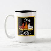 schattige kipliefhebbers voegen monogram toe tweekleurige koffiemok (Links)