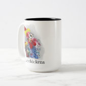 schattige kipliefhebbers voegen monogram toe tweekleurige koffiemok (Voorkant links)