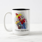 schattige kipliefhebbers voegen monogram toe tweekleurige koffiemok (Links)
