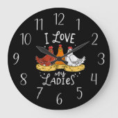 schattige kipliefhebbers woord kunst Grote klok (Voorkant)