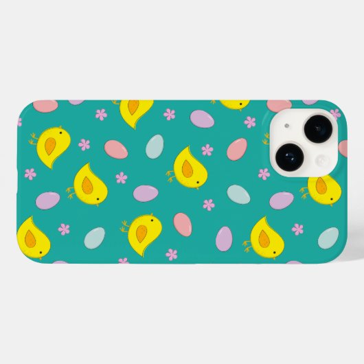 Schattige Kippen Easter Pattern Aangepaste kleur Case-Mate iPhone Case (Achterkant (horizontaal))