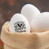 Schattige kippenei vers bloemenBoerderij Rubberstempel