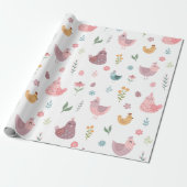 Schattige kippenwikkelpapier cadeaupapier (Uitgerold)