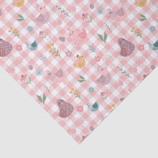 Schattige kippepeach gingham tissue papier (Detail)
