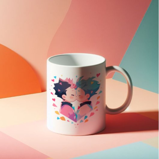 Schattige Kissing Anime Boys Koffiemok