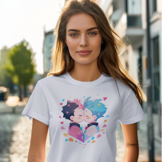 Schattige Kissing Anime Boys T-shirt