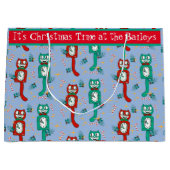  Schattige Kit Kat Klok Gepersonaliseerde Gift Bag Groot Cadeauzakje (Voorkant)