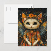 Schattige Kitten Angel Briefkaart (Voorkant / Achterkant)