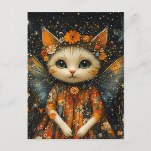 Schattige Kitten Angel Briefkaart (Voorkant)