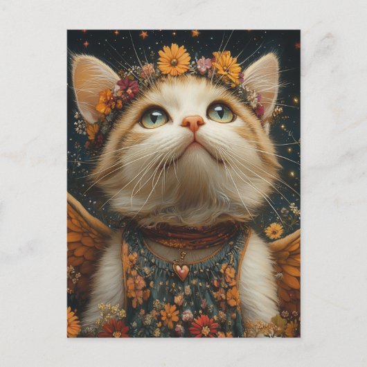 Schattige Kitten Angel Briefkaart (Voorkant)