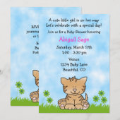 Schattige Kitten Baby shower Uitnodiging (Voorkant / Achterkant)