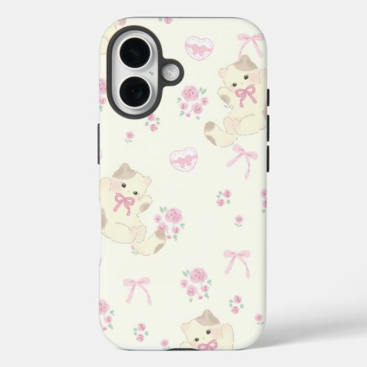 Schattige Kitten Bow Wallpaper Case-Mate iPhone Case (Achterkant)