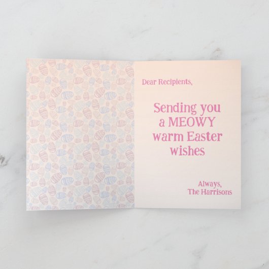  Schattige Kitten Bunny Easter Kaart (Binnen)