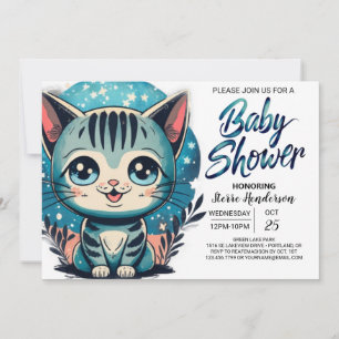 Schattige Kitten Digitaal Baby shower Kaart