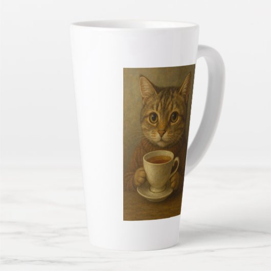 Schattige kitten drink thee met je mee. latte mok (Rechterhoek)