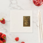 Schattige kitten drink thee met je mee. servet (Insitu)