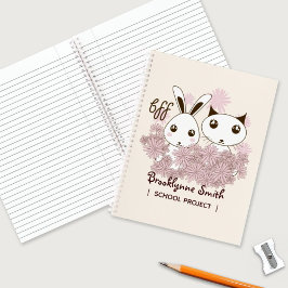 Schattige Kitten en Konijn Dier Beste Vrienden Kin Notitieboek