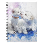Schattige Kitten en Labrador Puppy Kiss Notitieboek (Voorkant)