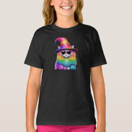 Schattige Kitten Halloween Heks Kinderen T-shirt