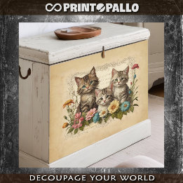 Schattige kitten in bloemensamenstelling - tissuepapier