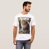 Schattige kitten in bloementuin – Schattigee Cat A T-shirt (Voorkant volledig)
