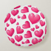 Schattige kitten in een doos en roze harten rond kussen (Achterkant)