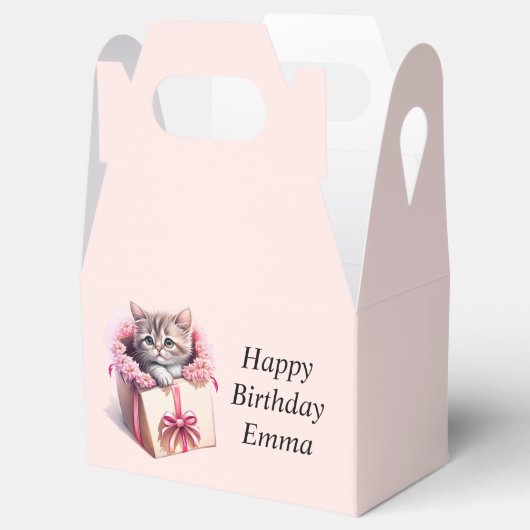 Schattige kitten in een doos Verjaardagscadeau Bedankdoosjes (Geopend)