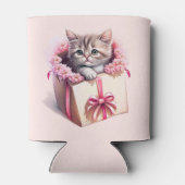 Schattige kitten in een doos Verjaardagscadeau Blikjeskoeler (Achterkant)