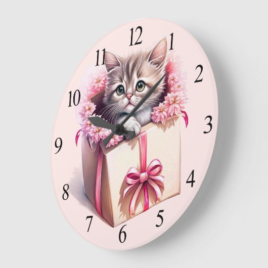 Schattige kitten in een doos Verjaardagscadeau Grote Klok (Hoek)