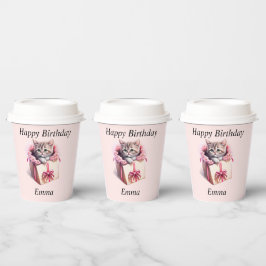 Schattige kitten in een doos Verjaardagscadeau Papieren Bekers