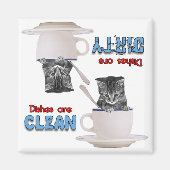 Schattige kitten in een kopje vaatwasser magneet (Voorkant)