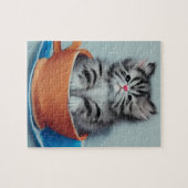 Schattige Kitten in een Teacup Legpuzzel (Horizontaal)
