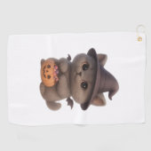 Schattige kitten in Halloween heksenkostuum met Pu Golfhanddoek (Horizontaal)