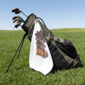 Schattige kitten in Halloween heksenkostuum met Pu Golfhanddoek (Groen)