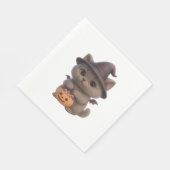 Schattige kitten in Halloween heksenkostuum met Pu Servet (Hoek)