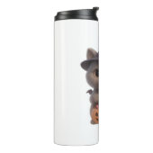 Schattige kitten in Halloween heksenkostuum met Pu Thermosbeker (Gedraaid links)