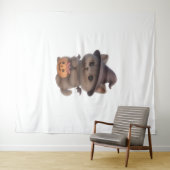 Schattige kitten in Halloween heksenkostuum met Pu Wandkleed (In Situ (horizontaal))