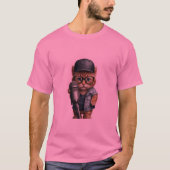 Schattige Kitten Interviewer Cartoon Sticker T-shirt (Voorkant)