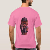 Schattige Kitten Interviewer Cartoon Sticker T-shirt (Achterkant)