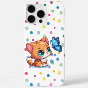 Schattige kitten/kat & vlinder iPhone 16 pro max hoesje