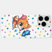 Schattige kitten/kat & vlinder Case-Mate iPhone case (Achterkant (horizontaal))