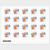 Schattige kitten/kat & vlinder ronde sticker (Vel)