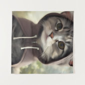 Schattige kitten met een capuchon wandkleed (Voorkant (horizontaal))