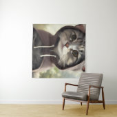 Schattige kitten met een capuchon wandkleed (In Situ (horizontaal))