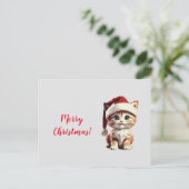 Schattige kitten met kerst Pet Briefkaart (Staand voorkant)