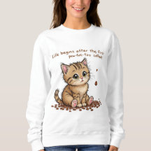 Schattige Kitten met Paw Print Quote Sweatshirt