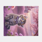 Schattige kitten met sprankelende kraag fleece deken (Voorkant (Horizontaal))