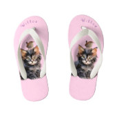 Schattige kitten met Wren Bird Kinder Teenslippers (Voetbed)