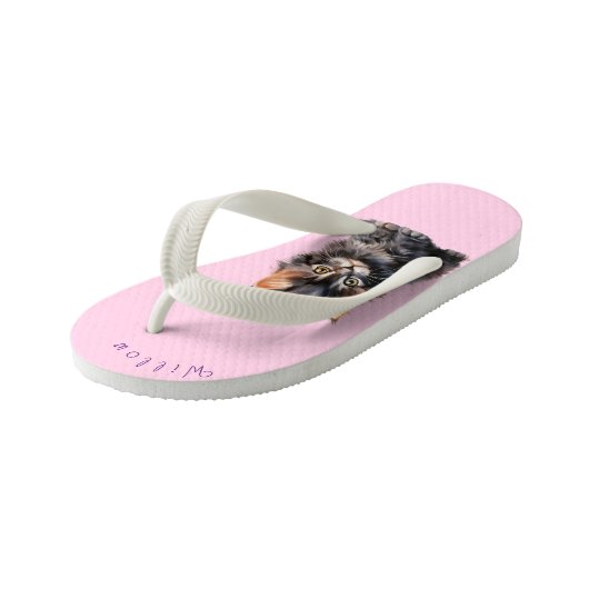Schattige kitten met Wren Bird Kinder Teenslippers (Schuin)